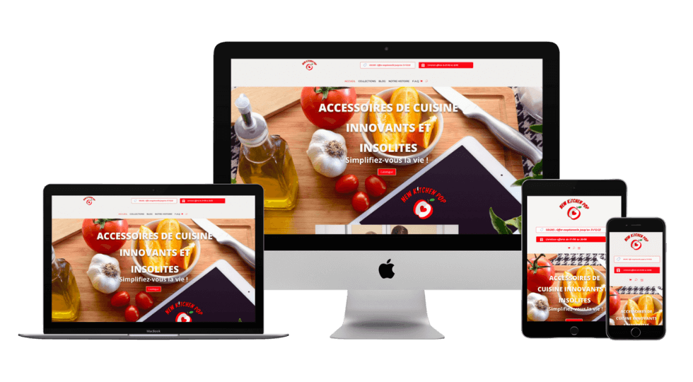 Site New Kitchen Pop responsive sur tous les écrans - Création de site internet professionnel en Guadeloupe