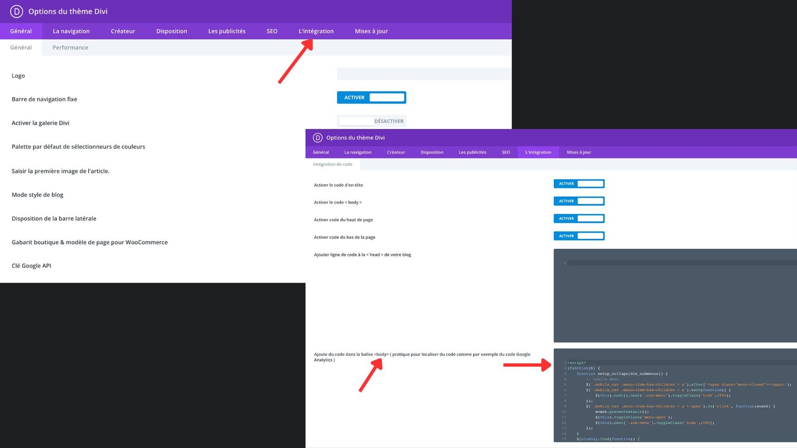 Refermez automatiquement les sous-menus de votre site Divi sur mobile - Code JQuéry