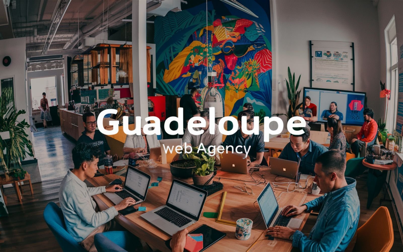 Vue d'un bureau d'une agence digitale en Guadeloupe