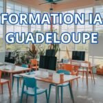 Salle de formation en Intelligence Artificielle en Guadeloupe avec ordinateurs et tableaux blancs, offrant un cadre moderne et lumineux pour apprendre les technologies de l'IA. Formations disponibles pour maîtriser l'IA, comme mentionné dans l'article de DR Page sur les options éducatives en Guadeloupe.