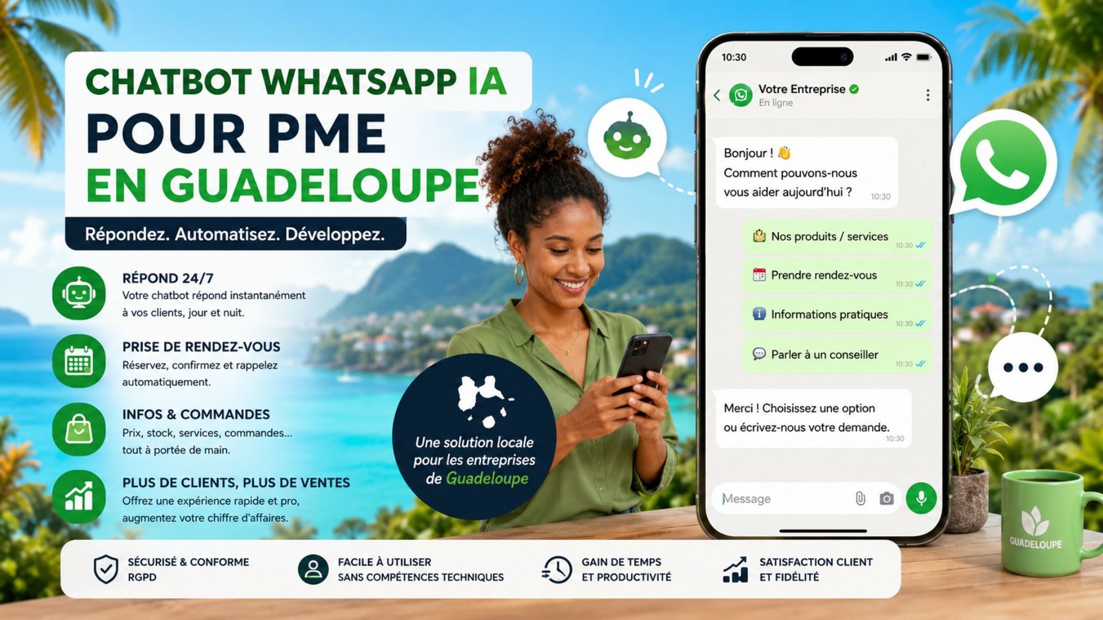 Chatbot WhatsApp IA PME Guadeloupe