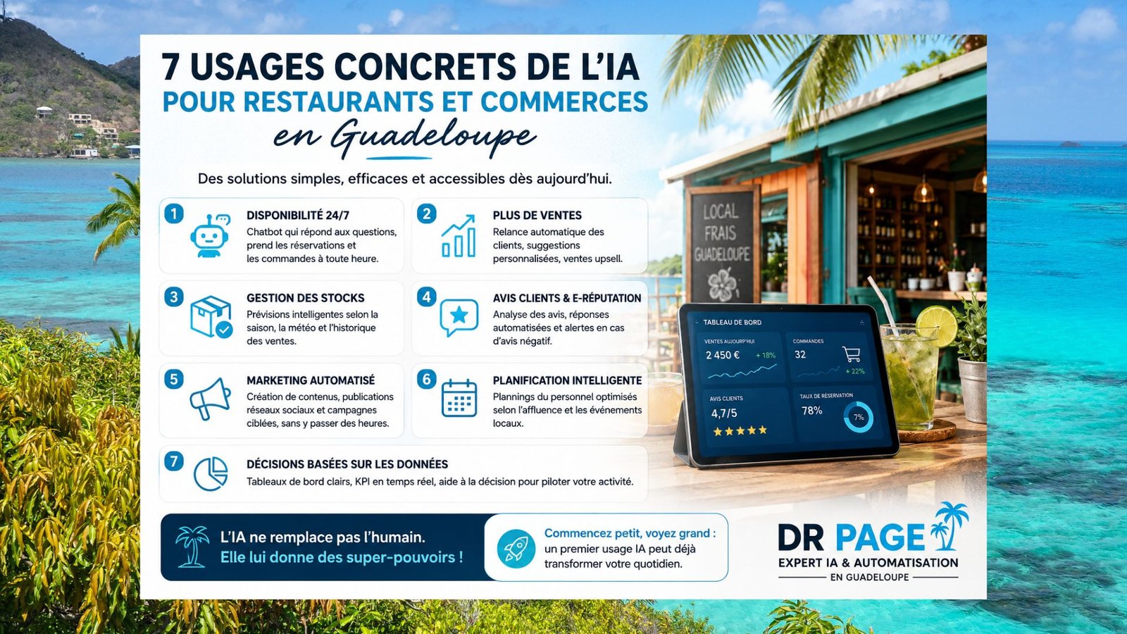 IA pour restaurants et commerces PME Guadeloupe