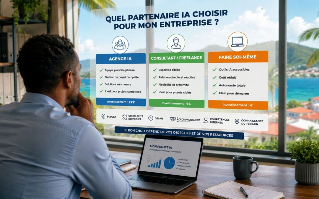 Agence IA vs freelance vs faire soi-même : quoi choisir en Guadeloupe