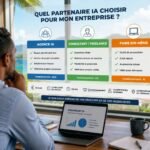 Dirigeant de PME en Guadeloupe comparant une agence IA, un consultant freelance et une solution en autonomie pour son projet d'intelligence artificielle.