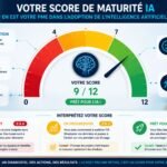 Tableau de bord présentant les différents niveaux de maturité IA d'une PME selon le résultat obtenu au diagnostic.