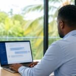 Recrutement IA entreprise Guadeloupe : dirigeant de PME préparant un entretien d'embauche avec l'IA